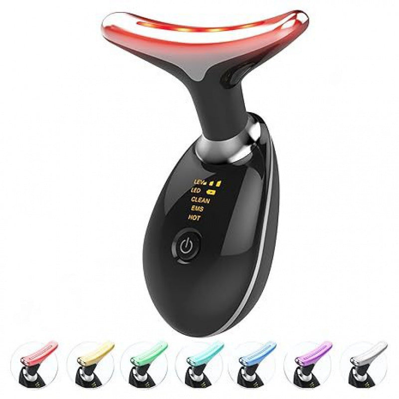 Neck and Face Massager with Vibration and Light Therapy